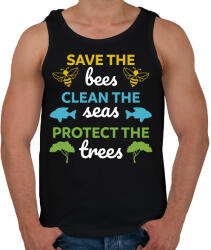 printfashion Save, clean, protect - Férfi atléta - Fekete (13712571)
