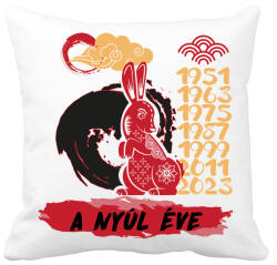 printfashion A nyúl éve - Párnahuzat, Díszpárnahuzat - Fehér (7613661)