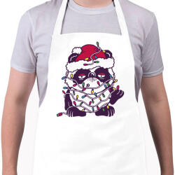 printfashion Kaácsonyi kutya karácsonyfa izzókkal - Kötény - Fehér (5643006)