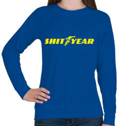 printfashion SHIT YEAR - Női pulóver - Királykék (4722464)