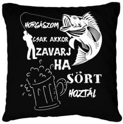 printfashion Horgászom csak akkor zavarj ha sört hoztál - Párnahuzat, Díszpárnahuzat - Fekete (4711334)