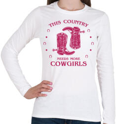 printfashion Cowgirls - Női hosszú ujjú póló - Fehér (7499626)