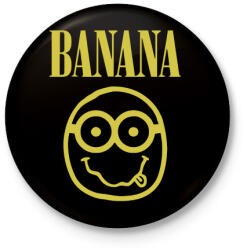 printfashion Banana - Kitűző, hűtőmágnes - Fekete (3099886)