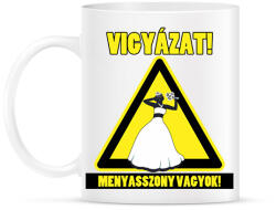 printfashion Vigyázat! Menyasszony vagyok! - Bögre - Fehér (6310779)