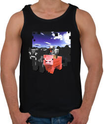printfashion minecraft farm állatok (képregény stílus) - Férfi atléta - Fekete (14645818)