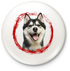 printfashion husky kutyus - férfi - Kitűző, hűtőmágnes - Fehér (15320053)