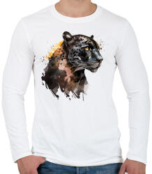printfashion párduc - Férfi hosszú ujjú póló - Fehér (16165213)