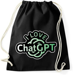 printfashion I love ChatGPT - Sportzsák, Tornazsák - Fekete (14579791)
