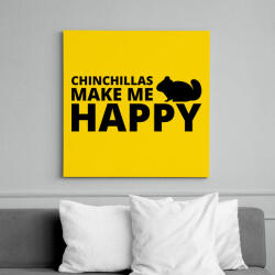 printfashion Chinchillas make me happy - Vászonkép - Sárga (13428551)