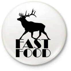 printfashion Fast food - Kitűző, hűtőmágnes - Fehér (7492335)