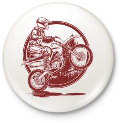 printfashion Motocross - Kitűző, hűtőmágnes - Fehér (3073813)