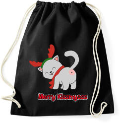 printfashion Merry Kiss my ass cica - Sportzsák, Tornazsák - Fekete (14631032)