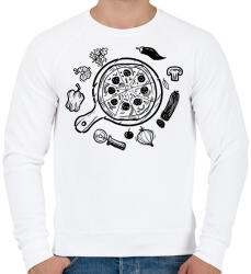 printfashion pizza - Férfi pulóver - Fehér (15708784)