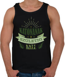 printfashion Katonának születni kell - Férfi atléta - Fekete (7701693)