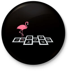 printfashion Flamingo @#& - Kitűző, hűtőmágnes - Fekete (3102488)