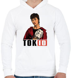 printfashion A nagy pénzrablás - TOKIO - Férfi kapucnis pulóver - Fehér (4770497)