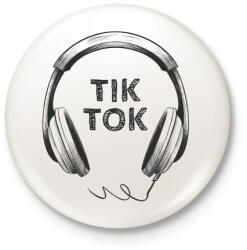 printfashion TikTok fejhallgató - Kitűző, hűtőmágnes - Fehér (3088980)