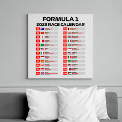 printfashion Forma 1 2025 versenynaptár - Vászonkép - Fehér (16849411)