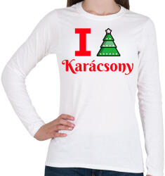 printfashion I love Karácsony - Női hosszú ujjú póló - Fehér (9548772)