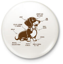 printfashion Tacskó részei - Kitűző, hűtőmágnes - Fehér (15963153)