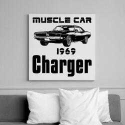 printfashion muscle car 1969 charger - Vászonkép - Fehér (13330303)