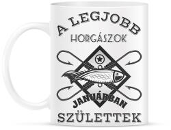 printfashion Horgász január - Bögre - Fehér (5734129)