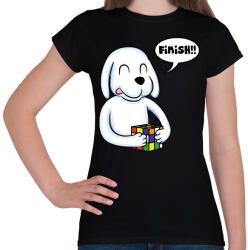 printfashion Rubik Dog - Női póló - Fekete (15639479)