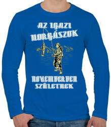 printfashion Novemberi horgász - Férfi hosszú ujjú póló - Királykék (4766911)