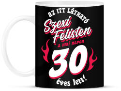 printfashion Szexi Szülinapos Félisten sötétre 30 - Bögre - Fekete (14830927)