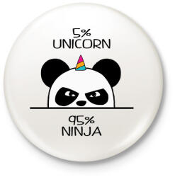 printfashion Egyszarvú ninja - Kitűző, hűtőmágnes - Fehér (3078916)