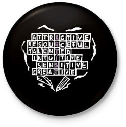 printfashion artist. w - Kitűző, hűtőmágnes - Fekete (15538765)