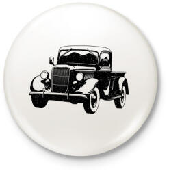 printfashion Vintage truck - Kitűző, hűtőmágnes - Fehér (3077271)