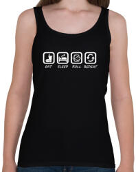 printfashion Eat, Sleep, Roll, Repeat - Női atléta - Fekete (2779650)