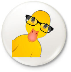printfashion Cute Duck - Kitűző, hűtőmágnes - Fehér (3079117)