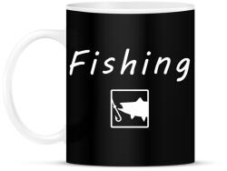 printfashion Horgászat - Bögre - Fekete (1485189)