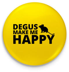 printfashion Degus make me happy - Kitűző, hűtőmágnes - Sárga (13430200)