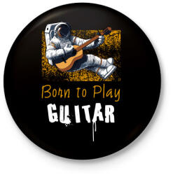 printfashion born to play guitar - Kitűző, hűtőmágnes - Fekete (3099696)
