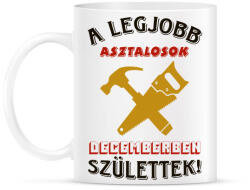 printfashion Asztalos szülinap december színes - Bögre - Fehér (5460558)