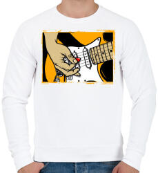 printfashion Gitáros - Férfi pulóver - Fehér (4969634)