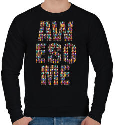 printfashion AWESOME - Férfi pulóver - Fekete (307968)