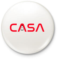printfashion CASA - NASA - Kitűző, hűtőmágnes - Fehér (5317738)