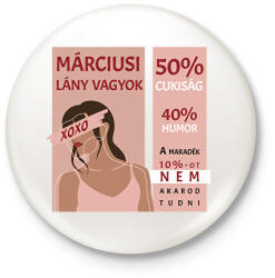 printfashion Márciusi lány vagyok - százalékos - Kitűző, hűtőmágnes - Fehér (6235732)