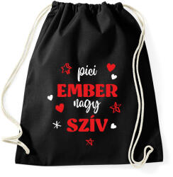 printfashion Pici ember, nagy szív - Sportzsák, Tornazsák - Fekete (7277883)
