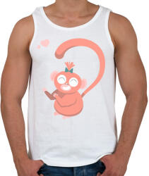 printfashion Majom szív - női - Férfi atléta - Fehér (15691703)