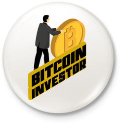 printfashion Bitcoin-investor - Kitűző, hűtőmágnes - Fehér (6039656)
