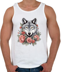 printfashion farkas virágokkal #2 - Férfi atléta - Fehér (14546663)