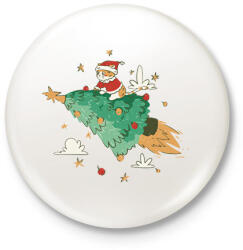 printfashion Fenyőfa cica rakéta - Kitűző, hűtőmágnes - Fehér (11380638)