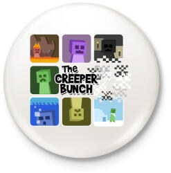 printfashion Minecraft Creeper - Kitűző, hűtőmágnes - Fehér (3082477)