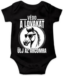 printfashion Védd a lovakat! - Baba Body - Fekete (14819535)