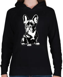 printfashion Francia bulldog - Női kapucnis pulóver - Fekete (13763290)